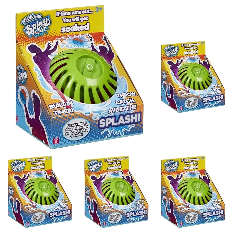 Splash Out STAY ACTIVE throwing & catching water bust with timer balloon indoor outdoor activity fun family toy game boys girls game (Pack of 5)
