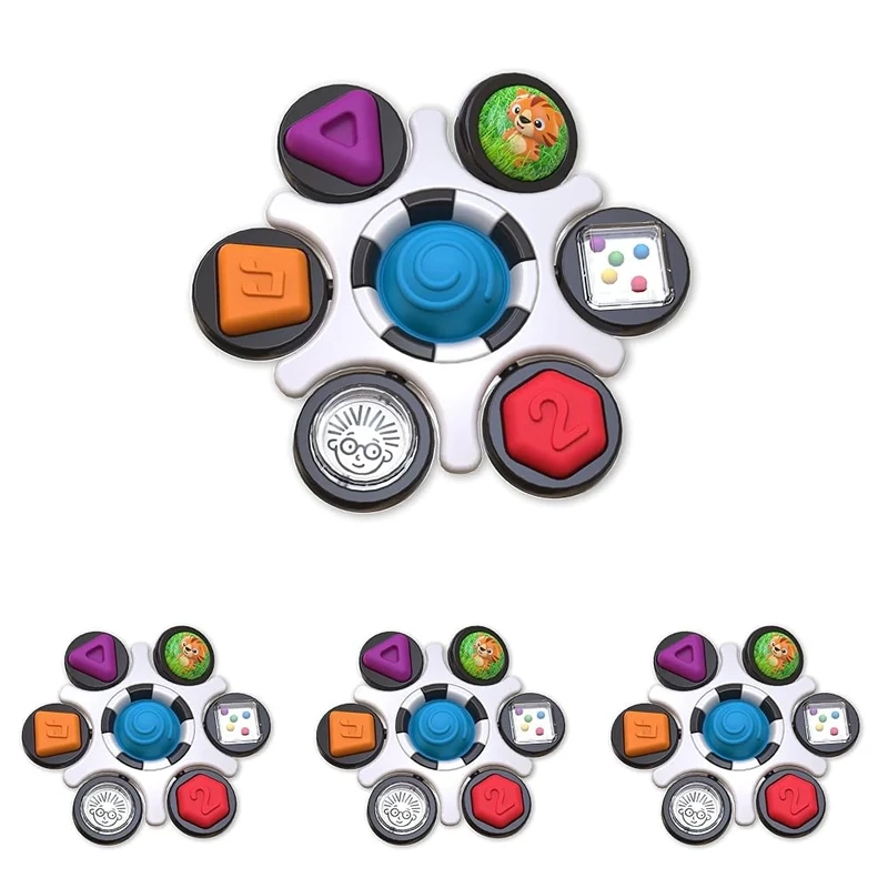 Baby Einstein Curiosity Clutch Fidget Sensory Toy and Pop It Rattle, BPA Free Infant Teether, Age 3 Months+ (Pack of 4)