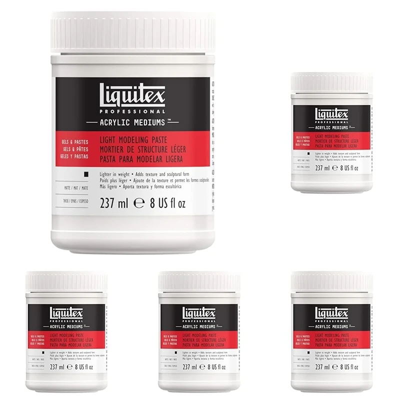 Liquitex Professional Light Modeling Paste Medium,White, 237 ml (Pack of 5)