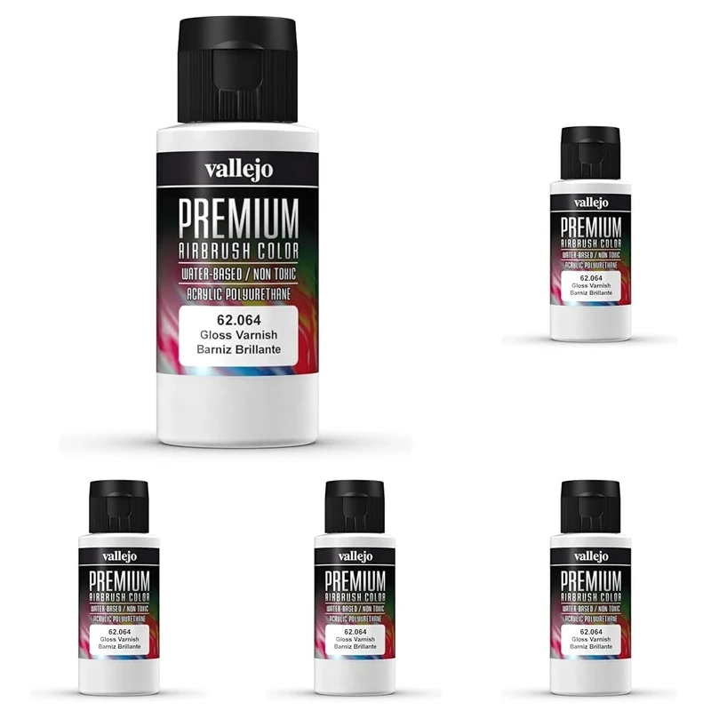 Vallejo Premium Color 60 ml Paint - Gloss Varnish (Pack of 5)