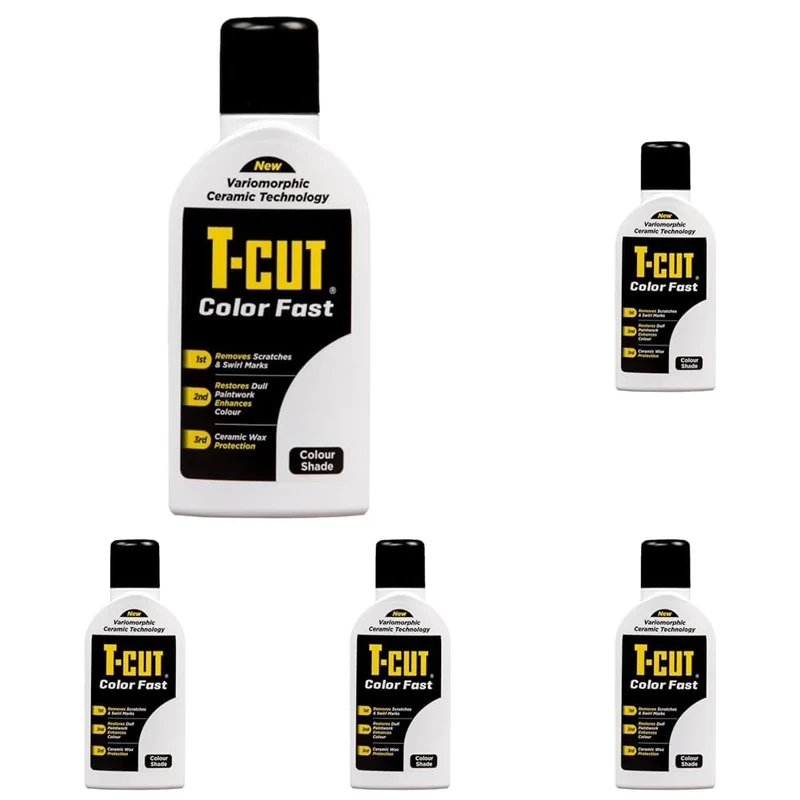 T-Cut 3 in 1 Color Fast Paintwork Restorer Car Polish, White, 500 ml, Packaging May Vary (Pack of 5)