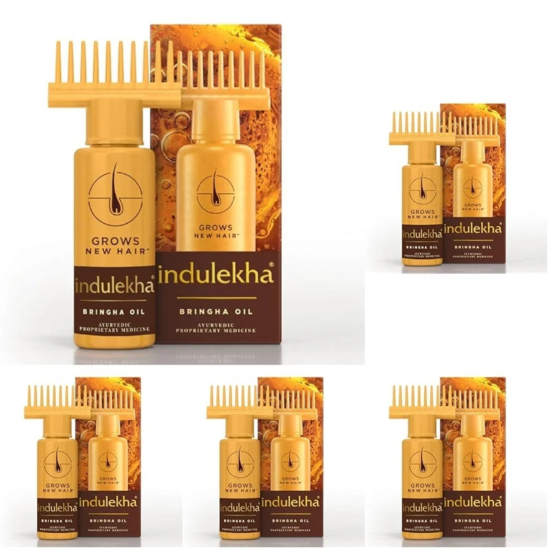 Indulekha Bringha Hair Oil Selfie Bottle 100ml (5 Pack) by Indulekha - Image 1