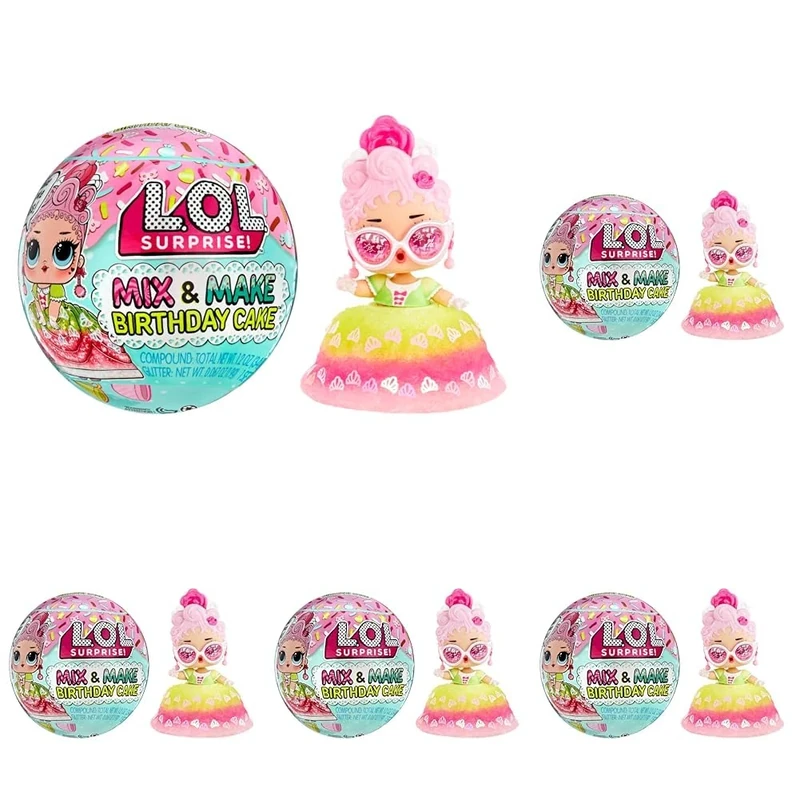 LOL Surprise Mix & Make Birthday Cake Tots - With Collectible Doll, DIY Cake Dress, Cake Making and Decorating, Ingredients and Glitter Sprinkles - Cake Dress Doll - Great for Girls Ages 3+