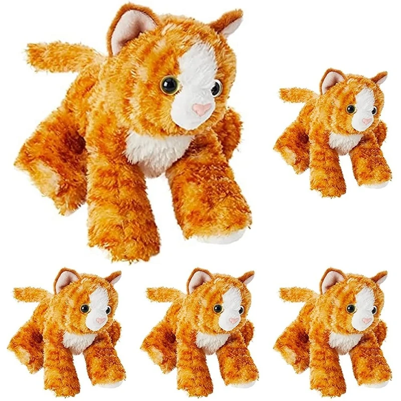AURORA World Ltd 8-inch Mini Flopsie Molly Cat, Brown (Pack of 5)