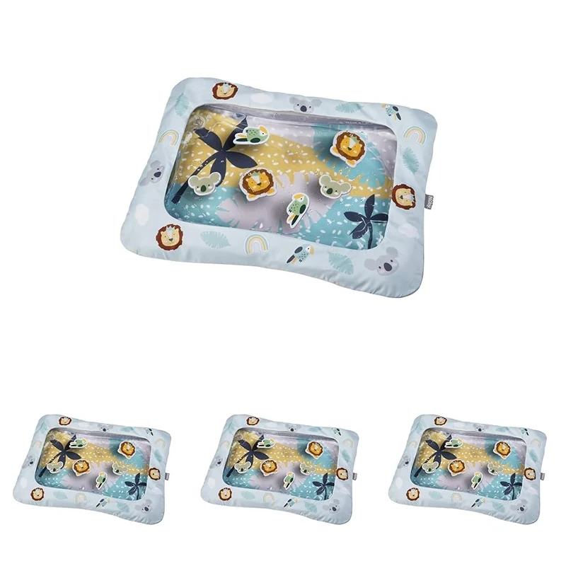 Nuby Animal Adventures Water Mat – Sensory Toys | Interactive Play | Machine Washable Cover | Suitable from 6 Months Plus (Pack of 4)