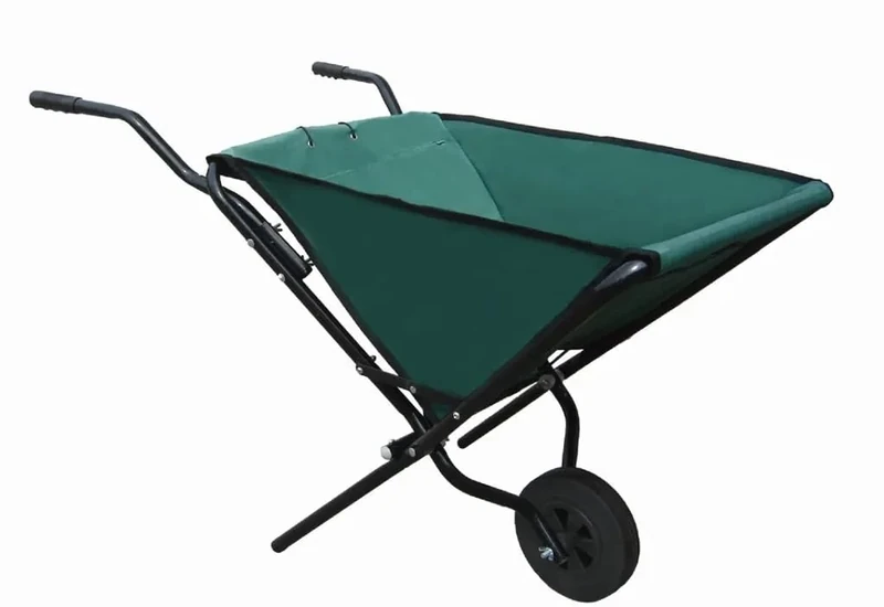 Eifa Folding Robust Steel frame-112 cm x 72 cm x 73 cm-600 D Oxford Fabric-Garden cart-Foldable Wheelbarrow-Hanging-Push Barrow, Polyvinyl Chloride (PVC), Green/Black, Individuell
