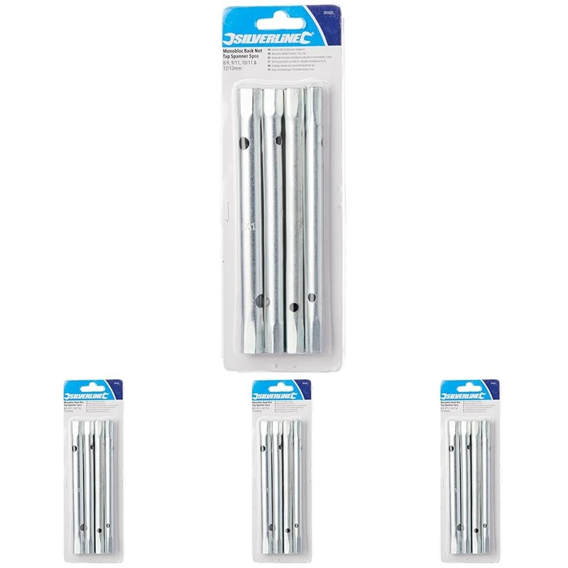 Silverline Monobloc Back Nut Tap Spanner 5pce 8/9, 9/11, 10/11 & 12/13mm (395020) Multi (Pack of 4) - Image 1