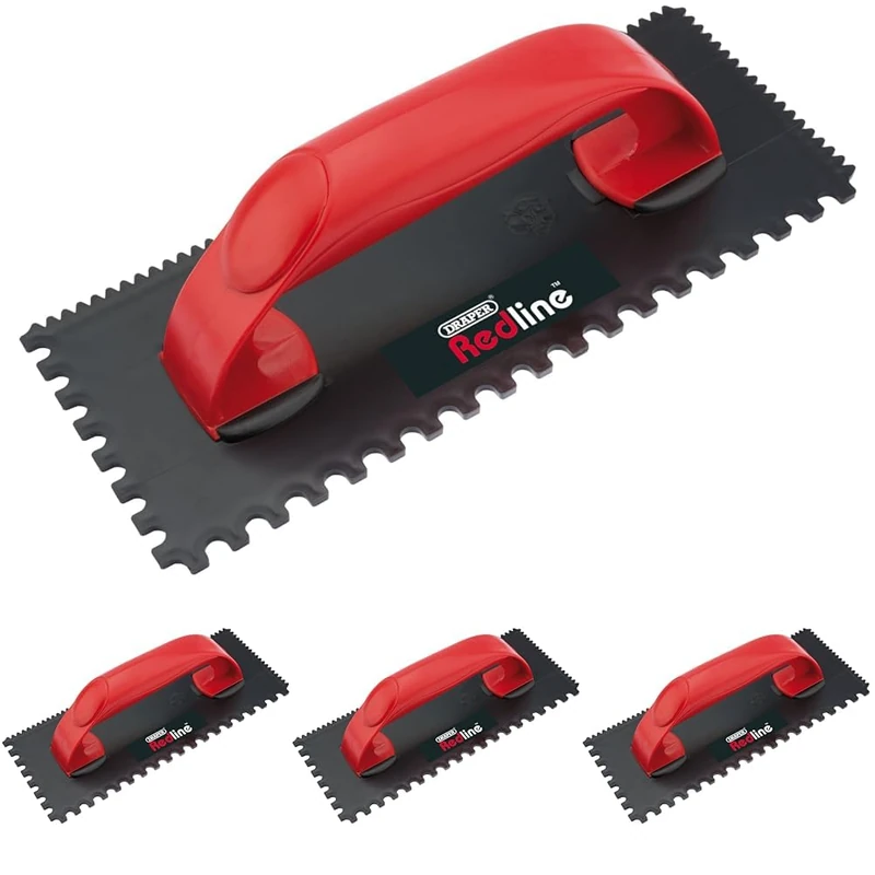 Draper Redline 68495 Adhesive Spreading Trowel, Red (Pack of 4)