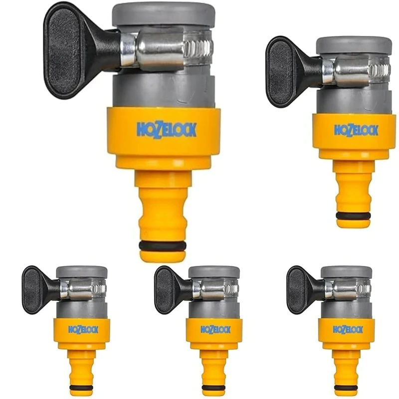 HOZELOCK - Indoor Tap Connector Round ø 14mm - 18mm : for Modern Threadless Kitchen Taps, Adjustable Stainless Steel Collar, Easy and Tight Connection, Loose [2176P9000] (Pack of 5)