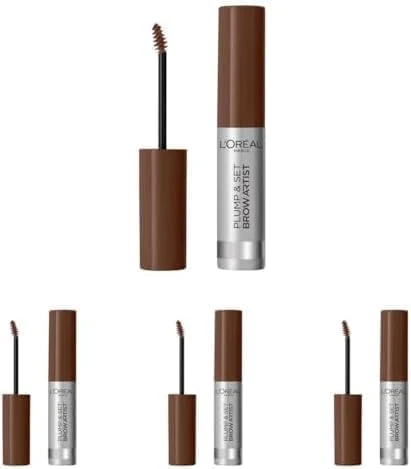 L'Oréal Paris Volumising Brow Mascara, Longwear Brow Gel for Fuller Looking Eyebrows, Up To 24 Hours Wear, Water Resistant, Infallible Brows, 5 ml, Shade: 5.0 Light Brunette (Pack of 4)