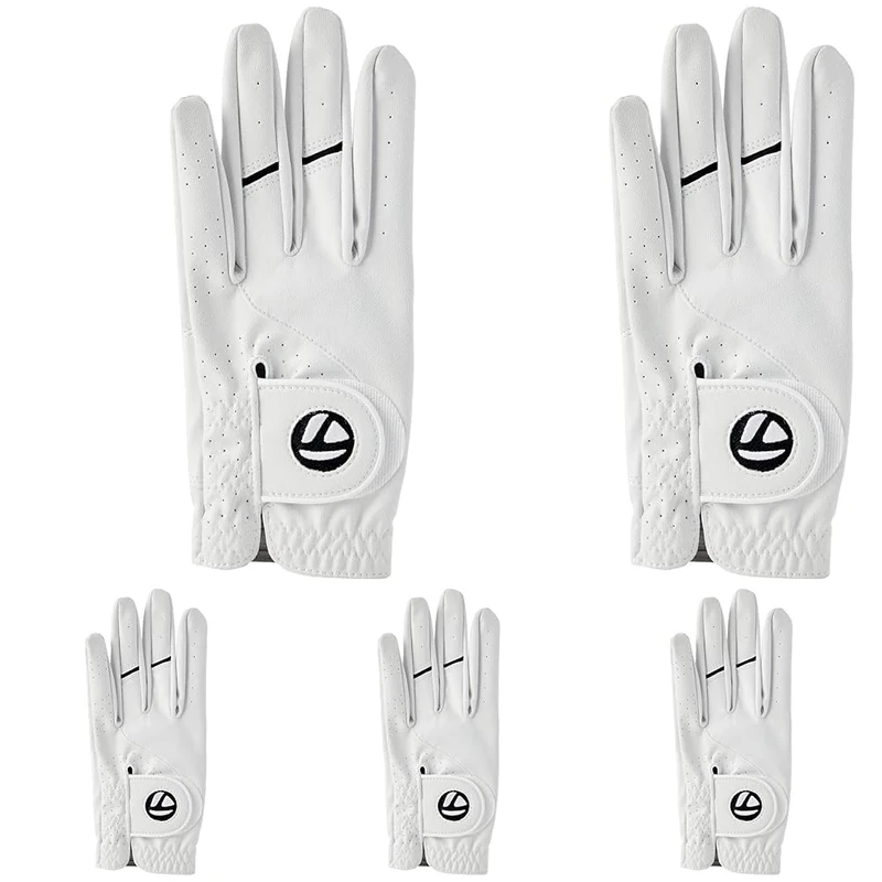 TaylorMade Men's Stratus Tech Golf Glove, White, Small (Pack of 5)