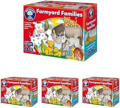 Orchard Toys Farmyard Families Game, Fun matching and posting game, Perfect for Kids age 2 + (Pack of 4)