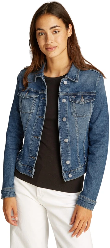 Tommy Jeans Women’s Vivianne Buttoned Denim Jacket, Blue (Denim Medium), S