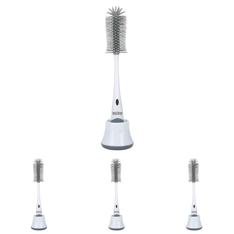 Nuby - Bottle Brush & Holder Silicon - 1 Piece (Pack of 4)