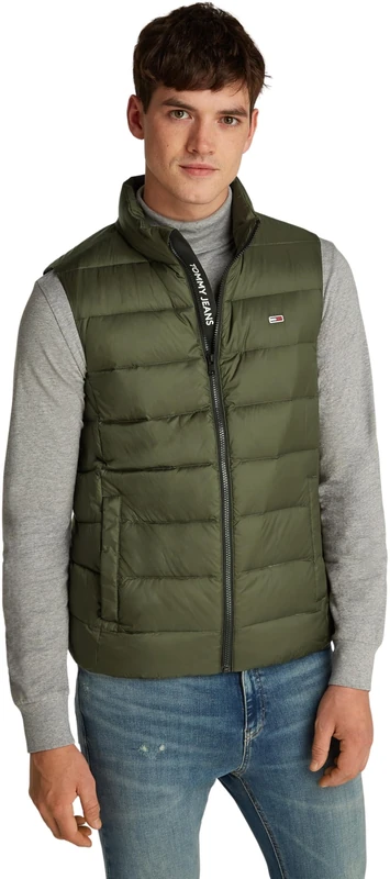 Tommy Jeans Men’s Lightweight Down Gilet, Green (Fatigue Green), XL