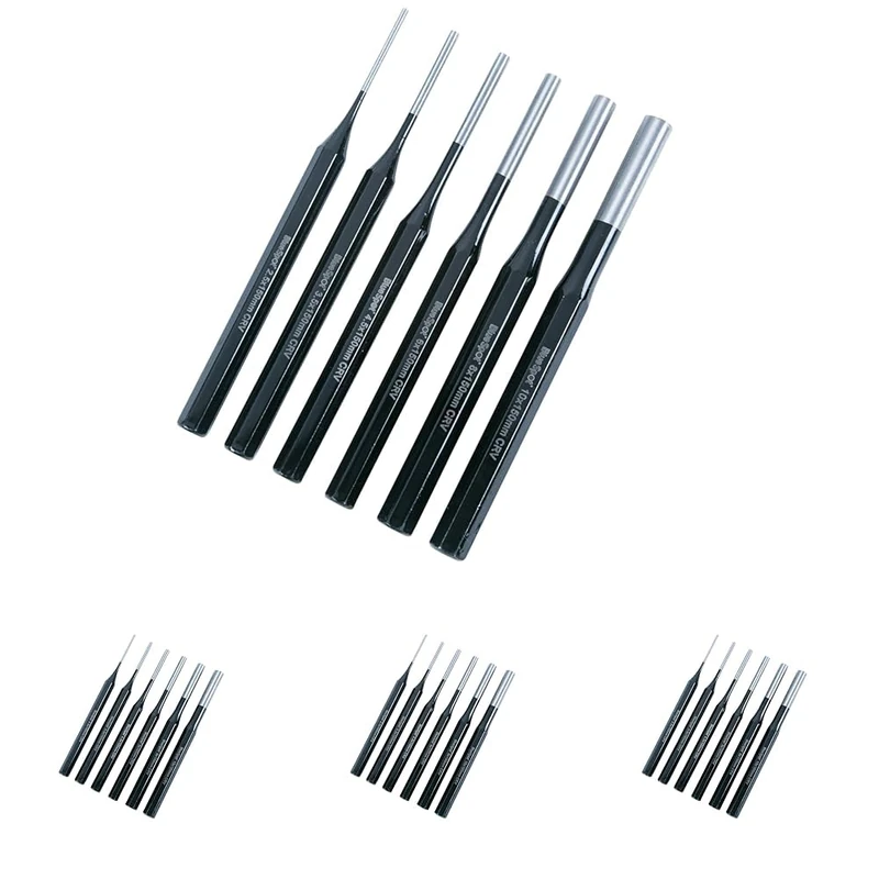 Blue Spot Tools 22443 BlueSpot 6 PCE Parallel Pin Punch, Black, Set of 6 Pieces (Pack of 4)
