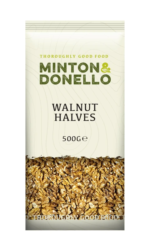 Minton & Donello Crunchy Walnut Halves 500g – Fresh, Rich Nuts Great for Snacking, Oat Bowls, Baking, Salads, Recipes & Adding Natural Protein to Everyday Meals