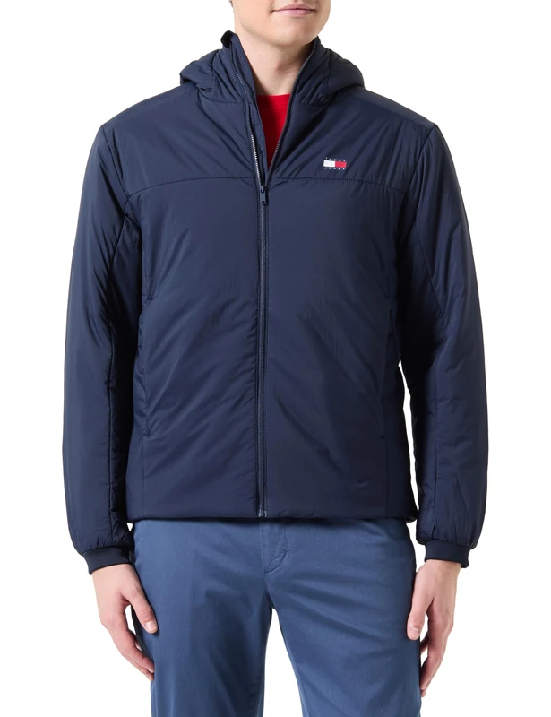 Tommy Jeans Men’s Water Repellent Poly Jacket, Blue (Dark Night Navy), XXL