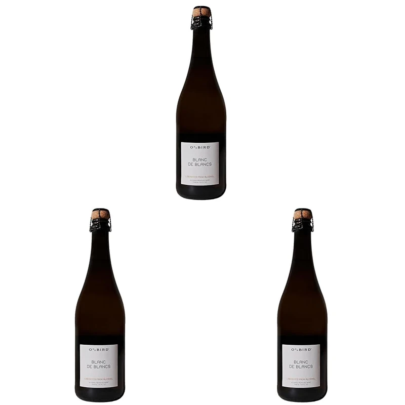 Oddbird Blancs De Blanc │ 100% Sparkling Chardonnay Wine │ Non-Alcoholic │ 0% │ 750ml (Pack of 3)