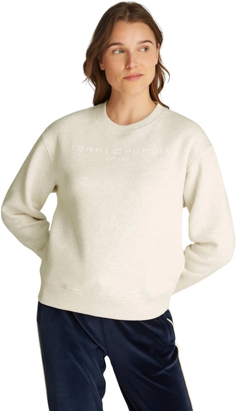 Tommy Hilfiger Women's Sweatshirt without Hood, Off-White (Oatmeal Heather), 3XL