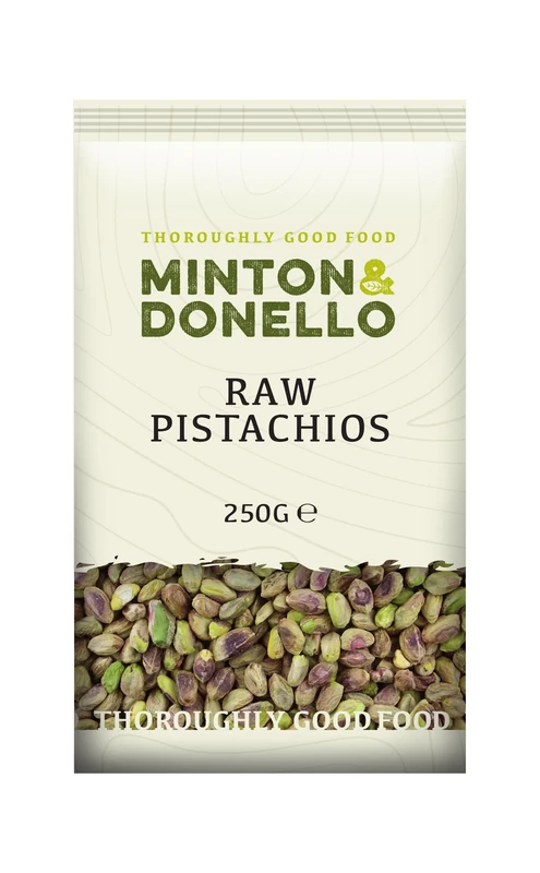 Minton & Donello - Raw Pistachios, Natural & Unsalted, Perfect for Healthy Snacking, 250g