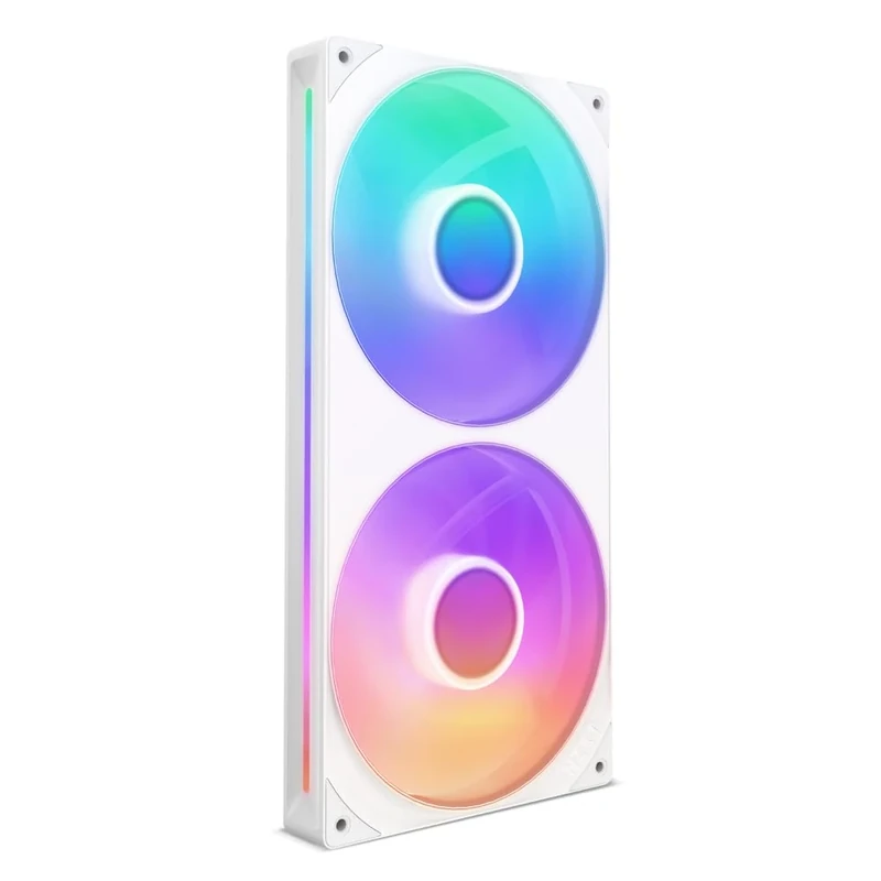 NZXT F280 RGB Core - 280mm Single-Frame Fan Unit with 2 x 140mm RGB Fans - Speed & Lighting Control - High Static Pressure & Airflow - Fluid Dynamic Bearings - 8 aRGB LEDs Per Fan - White