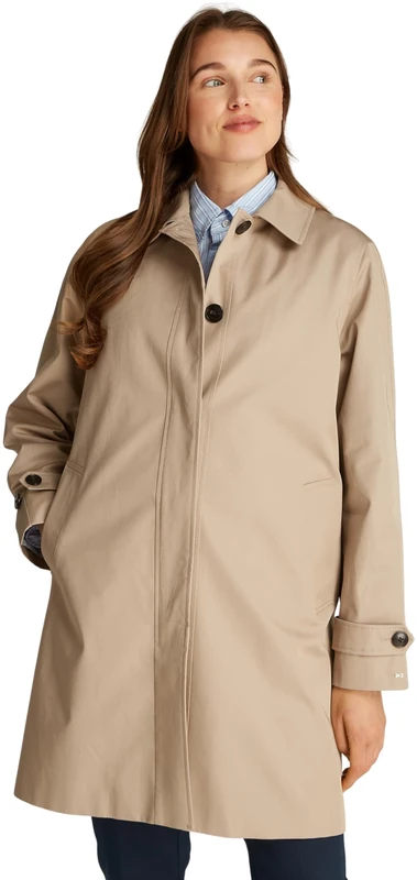 Tommy Hilfiger Women’s 2-in-1 Detachable Trench Coat with Button Placket, Beige (Beige), 8