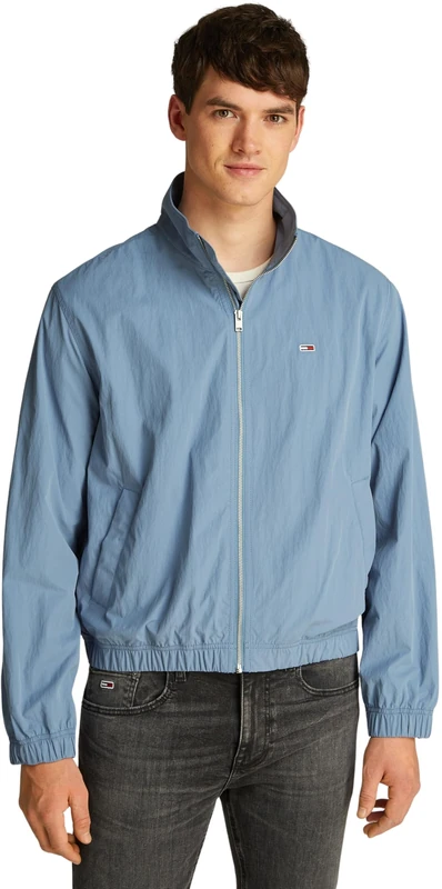 Tommy Jeans Men’s Essential Stand Collar Windbreaker, Blue (Colorado Blue), XXL
