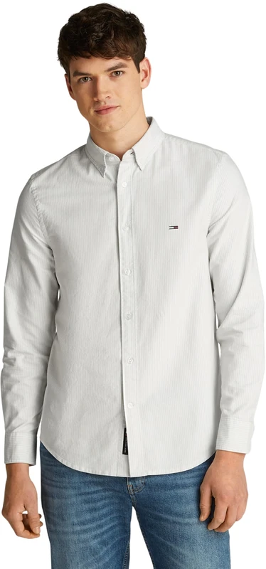 Tommy Jeans Men’s Slim Fit Stripe Oxford Shirt, Multicolor (Sweet Blue Stripe), XXL