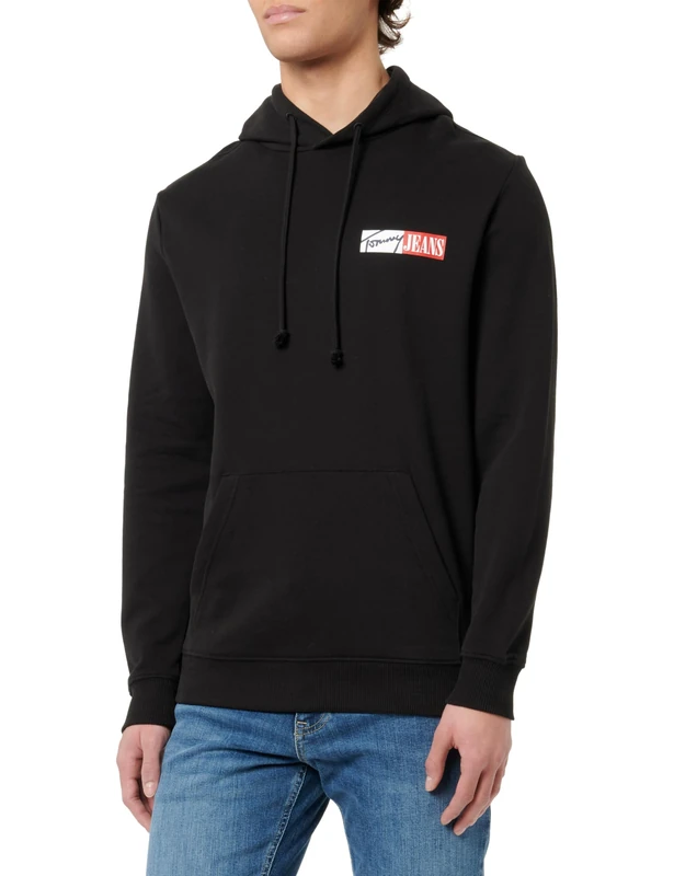 Tommy Jeans Men’s Entry Graphic Hoodie, Black (Black), XXL