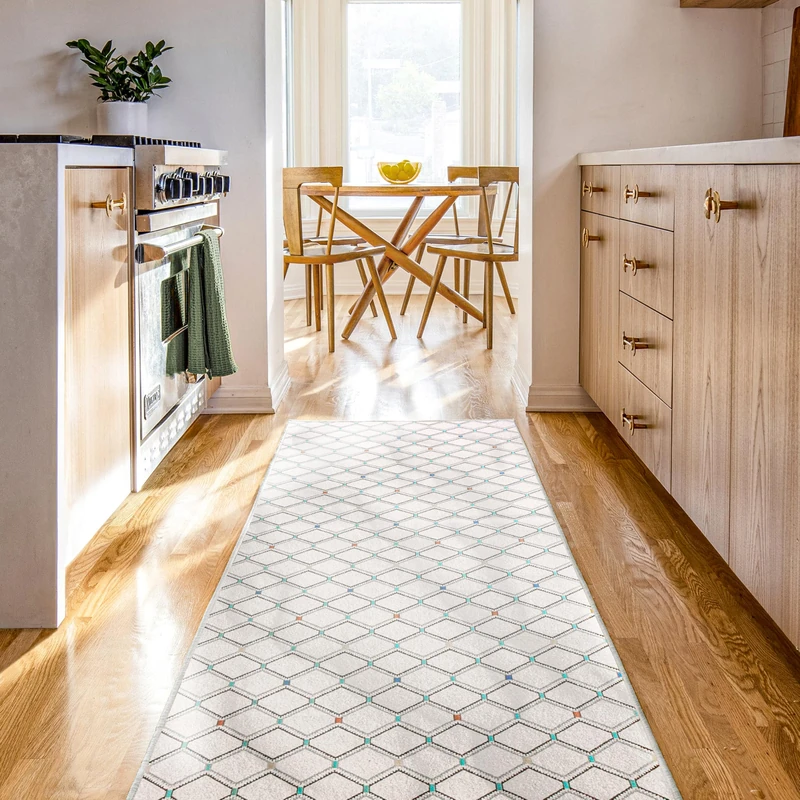 Björn&Schiller Carpet Runner, 60 x 180 cm, Non-Slip Rug for Corridor, Bedroom and Living Room, Modern Hallway Rug, Long, Kitchen Rug, Beige - Image 1