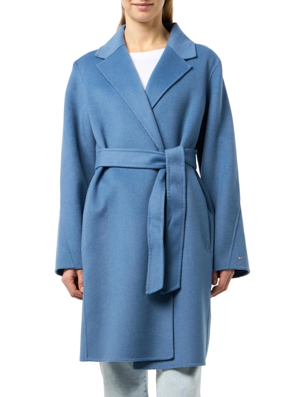 Tommy Hilfiger Women's REG DF WOOL BELTED COAT WW0WW43603 Other Coats, Blue, 36