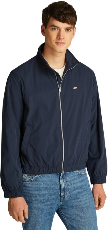 Tommy Jeans Men’s Essential Stand Collar Windbreaker, Blue (Dark Night Navy), XS