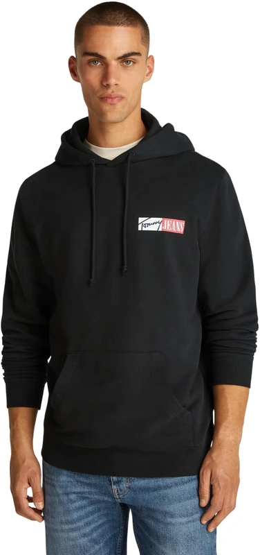 Tommy Jeans Men’s Entry Graphic Hoodie, Black (Black), M