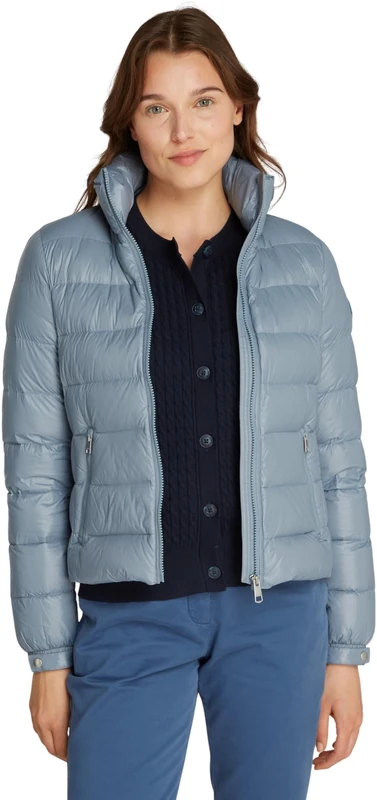 Tommy Hilfiger Women's Feminine Gloss Lightweight Down Jacket, Blue (Flint Blue), XXL