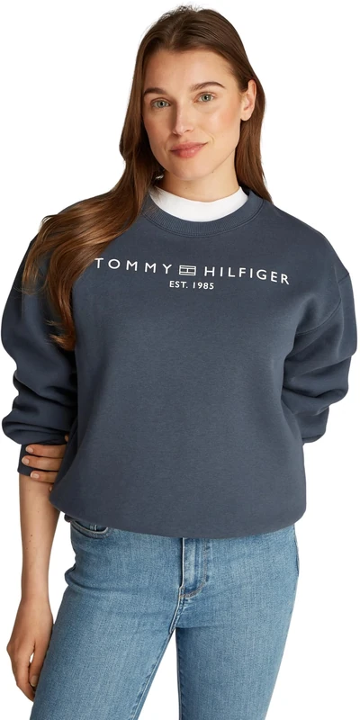 Tommy Hilfiger Women's Sweatshirt without Hood, Blue (Military Denim), 3XL