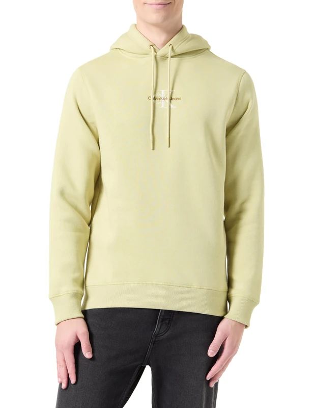 Calvin Klein Jeans Men's MONOLOGO HOODIE J30J325629 Pullover Hoodie, Green (Leek Green), 5XL