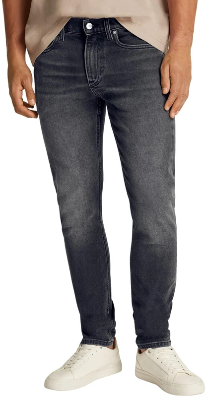 Calvin Klein Men’s Slim Taper Jeans with Stretch, Black (Denim Black), 33W/34L