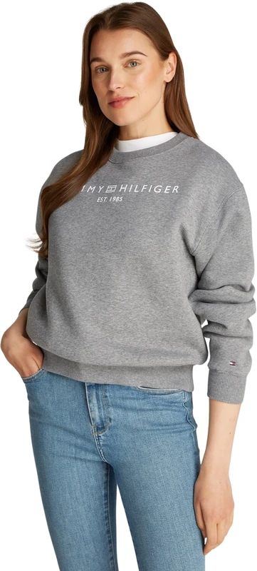 Tommy Hilfiger Women's Sweatshirt without Hood, Grey (Mid Grey Heather), 3XL