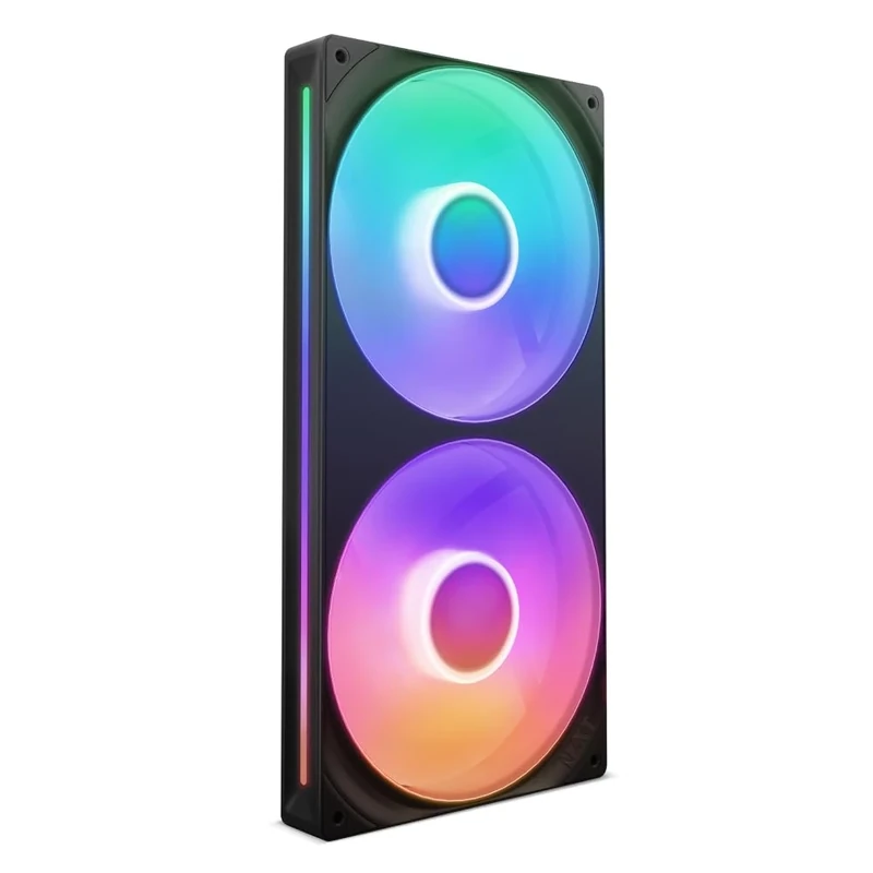 NZXT F280 RGB Core - 280mm Single-Frame Fan Unit with 2 x 140mm RGB Fans - Speed & Lighting Control - High Static Pressure & Airflow - Fluid Dynamic Bearings - 8 aRGB LEDs Per Fan - Black