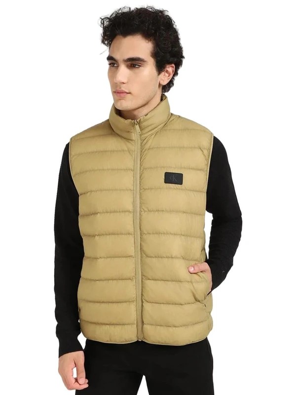 Calvin Klein Men’s Down Quilted Gilet, Green (Gothic Olive), XL