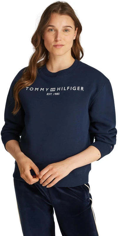 Tommy Hilfiger Women's Sweatshirt without Hood, Blue (Dark Night Navy), 3XL
