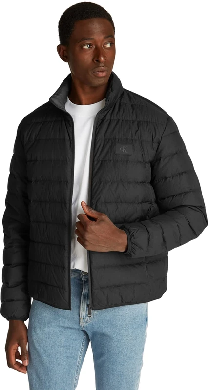 Calvin Klein Men’s Lightweight Down Quilted Jacket, Black (Ck Black), L