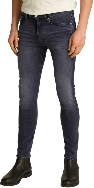 Calvin Klein Men’s Skinny Fit Jeans with Stretch, Black (Denim Black), 34W/38L