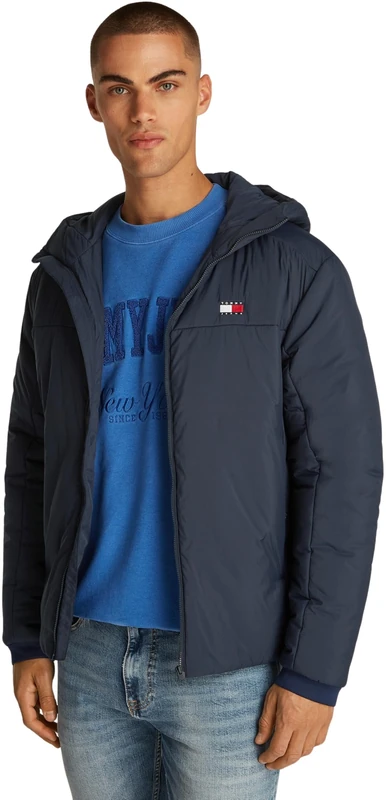 Tommy Jeans Men’s Water Repellent Poly Jacket, Blue (Dark Night Navy), XXL