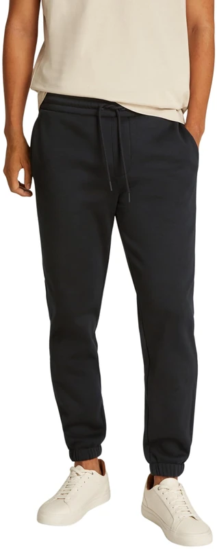 Calvin Klein Men’s Logo Tape Drawstring Jogging Bottoms, Black (Ck Black), M