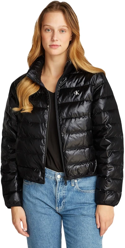 Calvin Klein Women’s Down Shine Puffer Jacket, Black (Ck Black), L