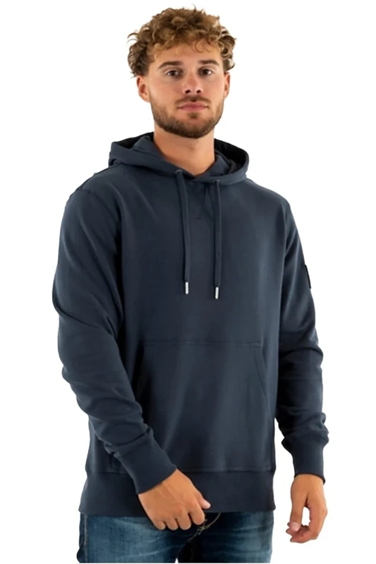 Calvin Klein Men’s Badge Hoodie, Blue (India Ink), S