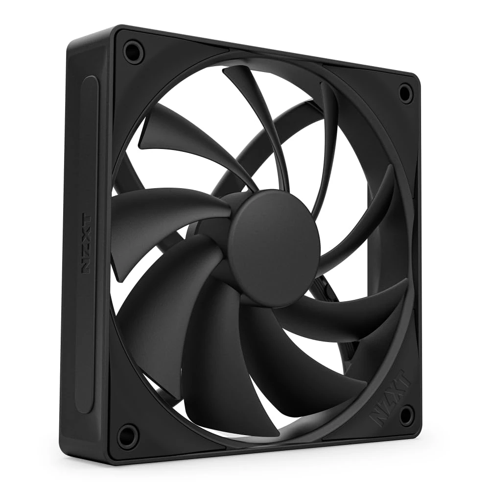 NZXT F120Q | 120mm Quiet Airflow PC Case Fan | Intake or Exhaust | Chamfered Frame for Concentrated Air | Fluid Dynamic Bearings | Low Noise | PWM Control | Black