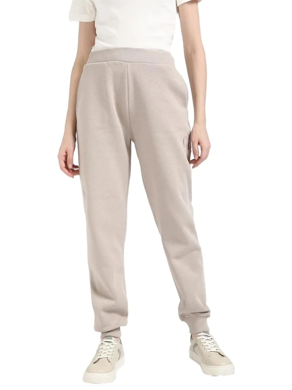 Calvin Klein Women’s Raised Embroidery CK Regular Fit Jogging Bottoms, Grey (Atmosphere), XL